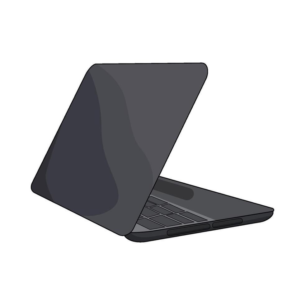 illustration of laptop back vector