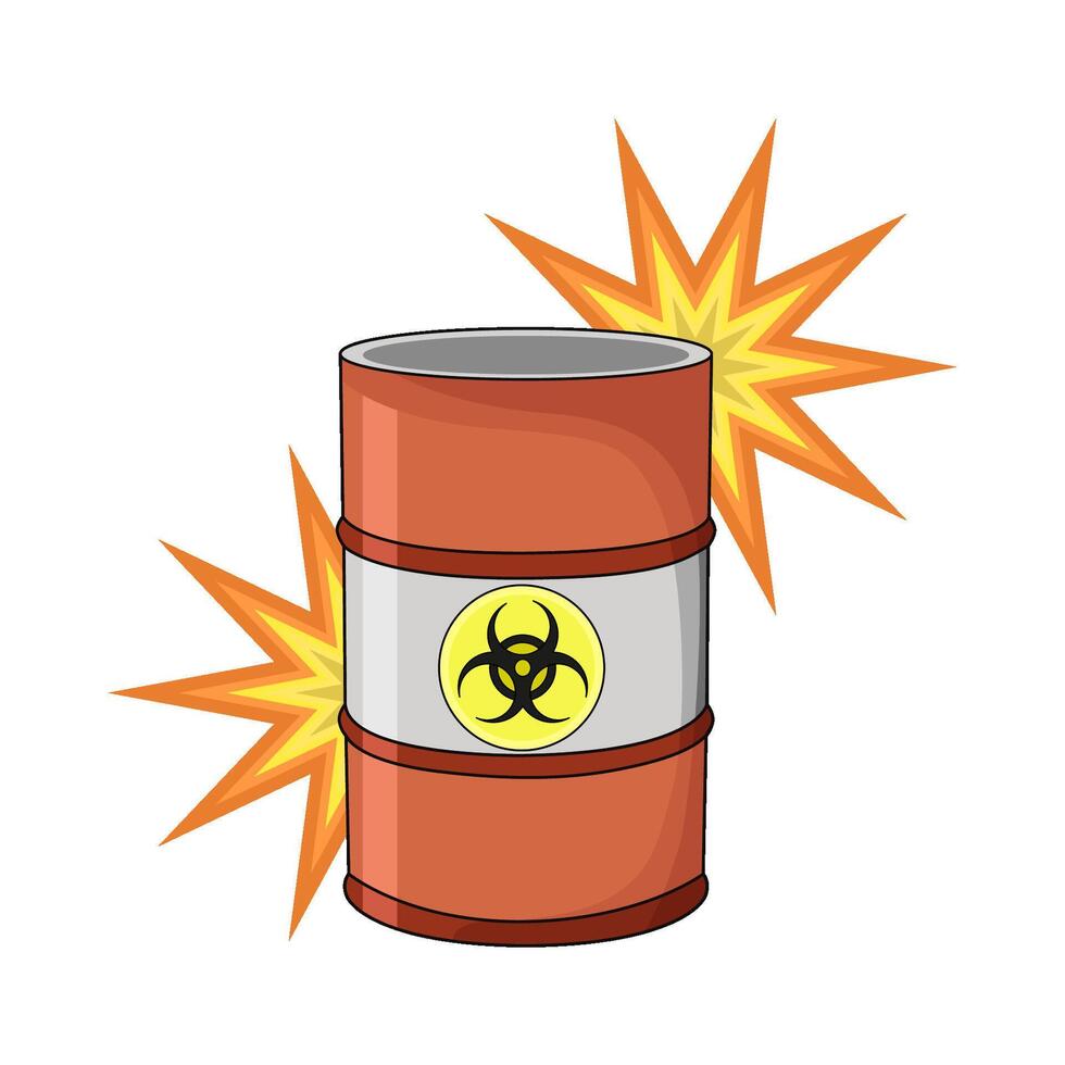 illustration of nuclear radioactive barrel vector