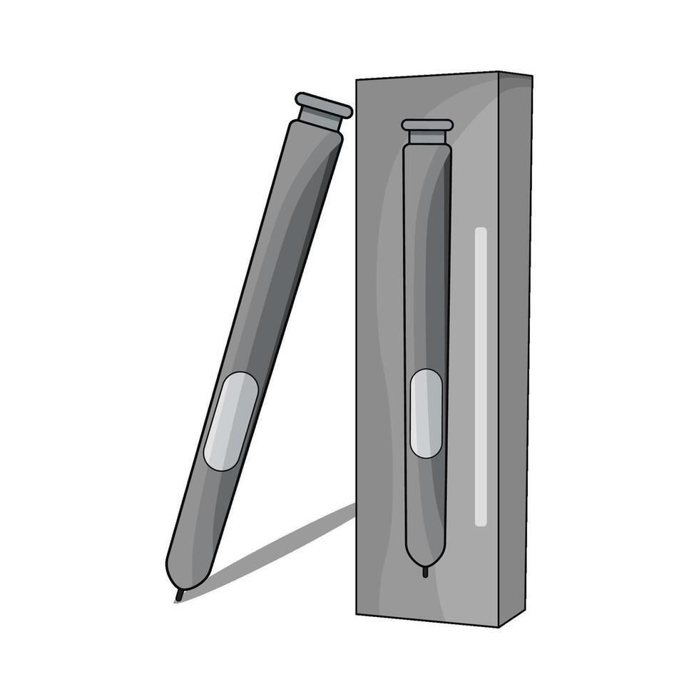 stylus pen with package box vector