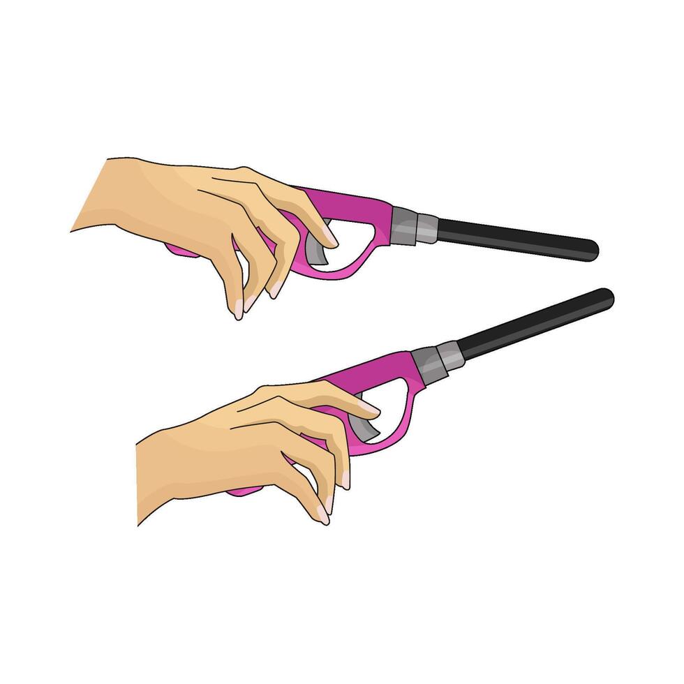 hand holding kitchen gas lighter vector