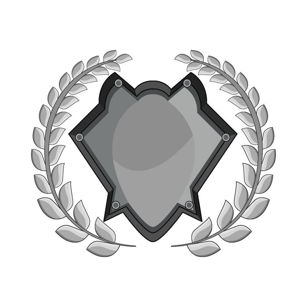illustration of shield with laurel wreath vector