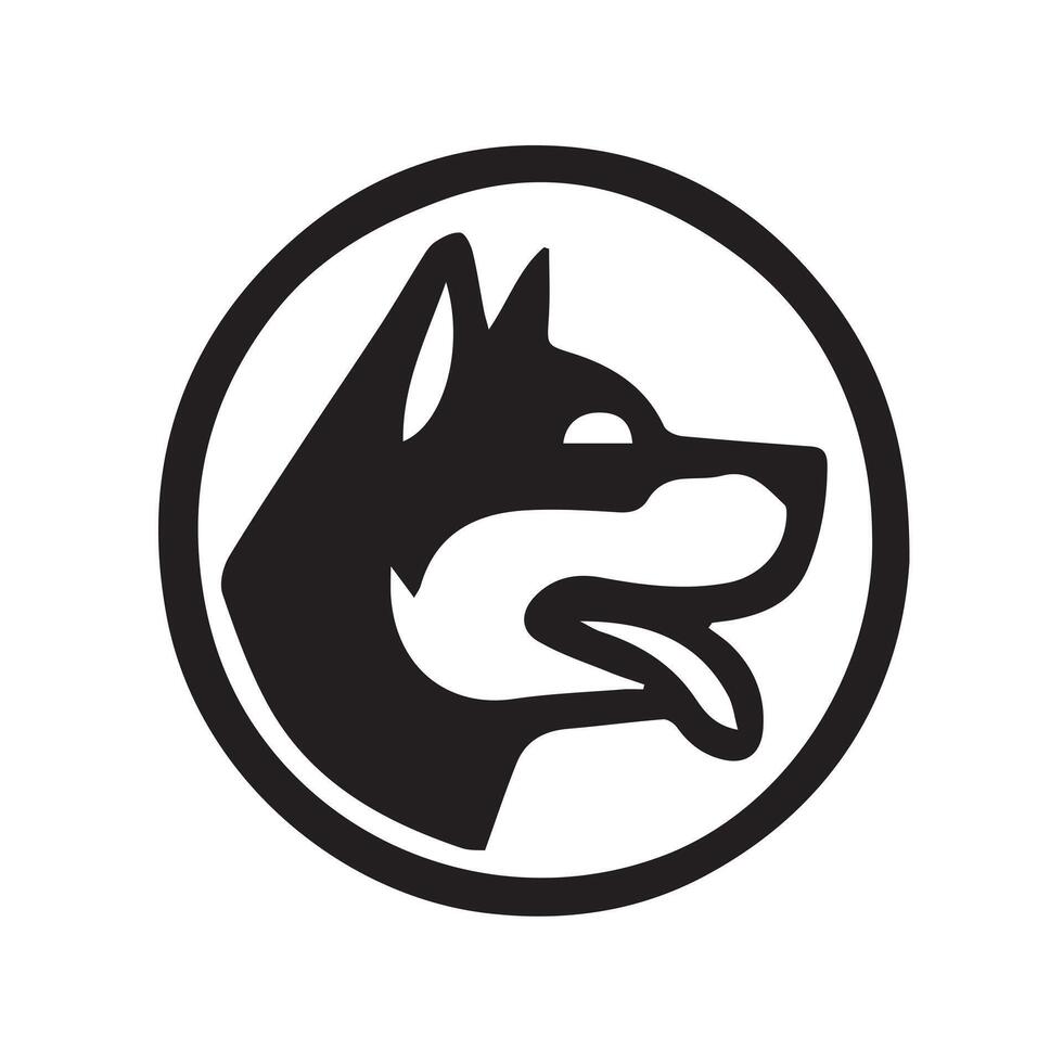 Cute Dog Logo in a Circle Frame vector
