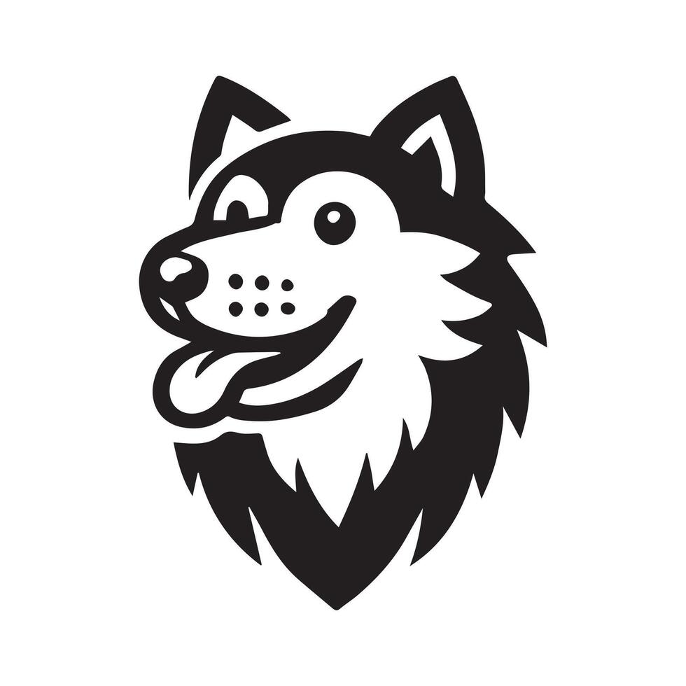 A cheerful, cartoon-style dog silhouette. vector
