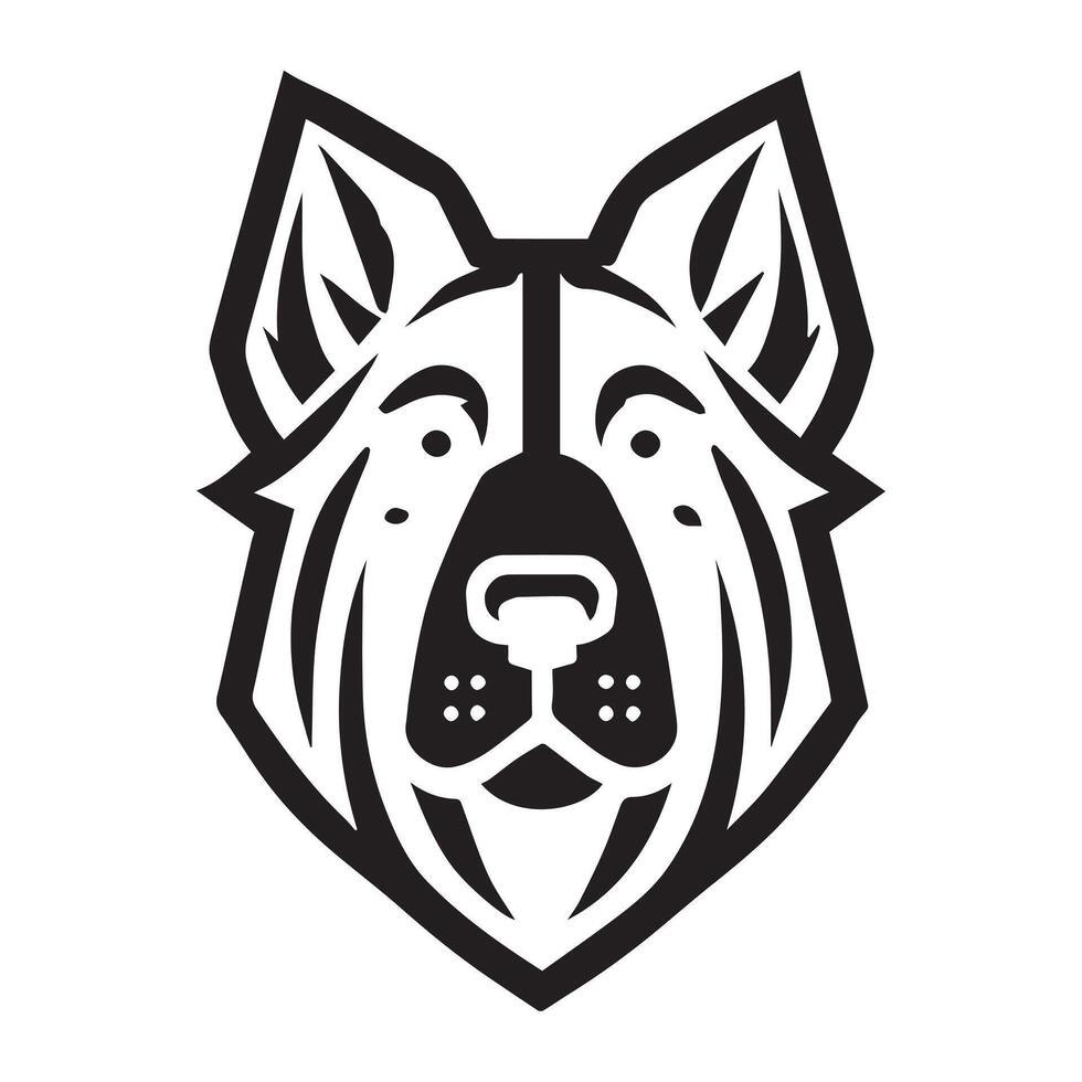Simple black and white cartoon dog icon vector