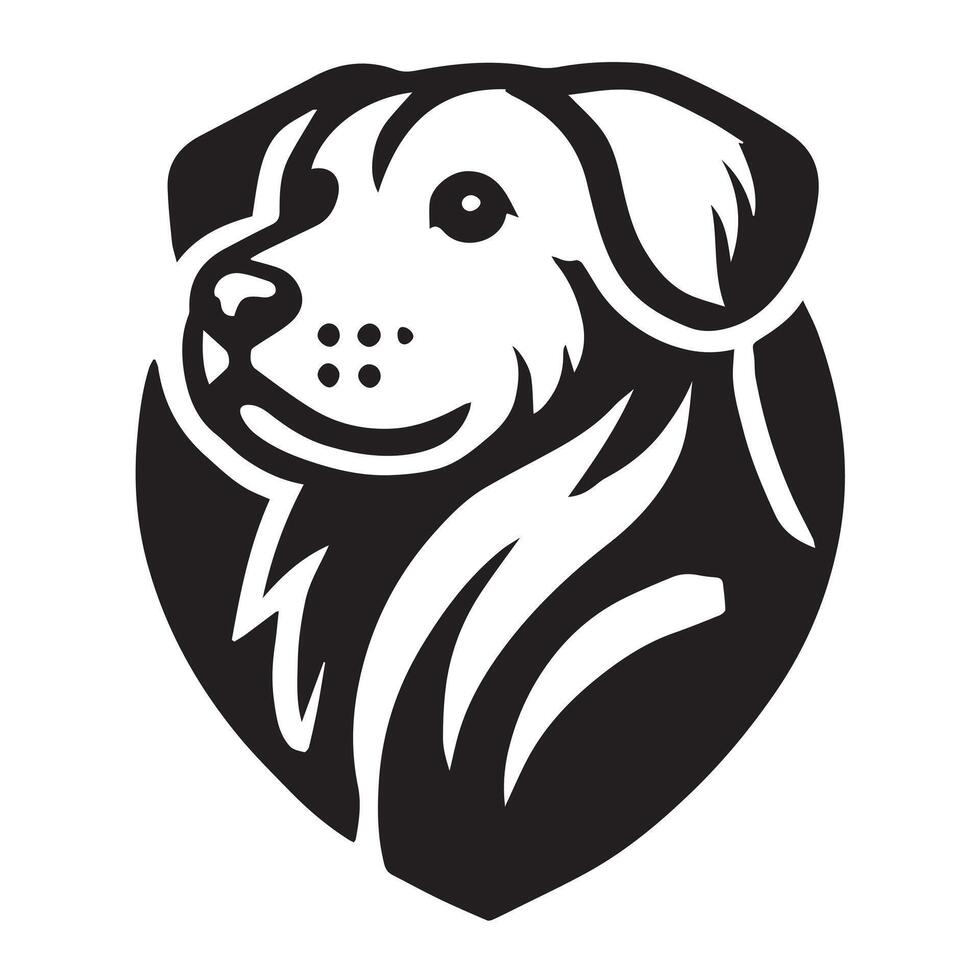 Friendly dog head logo in a circle vector