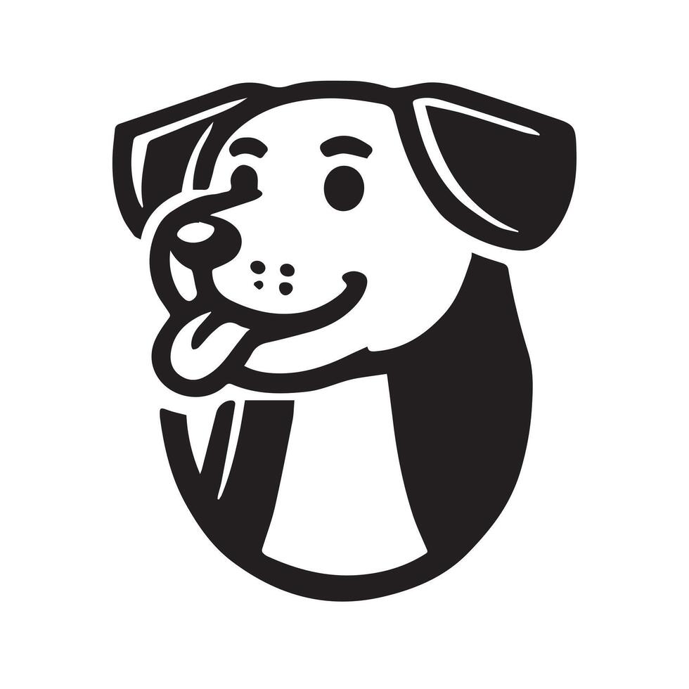 Friendly dogs in a circular logo design vector