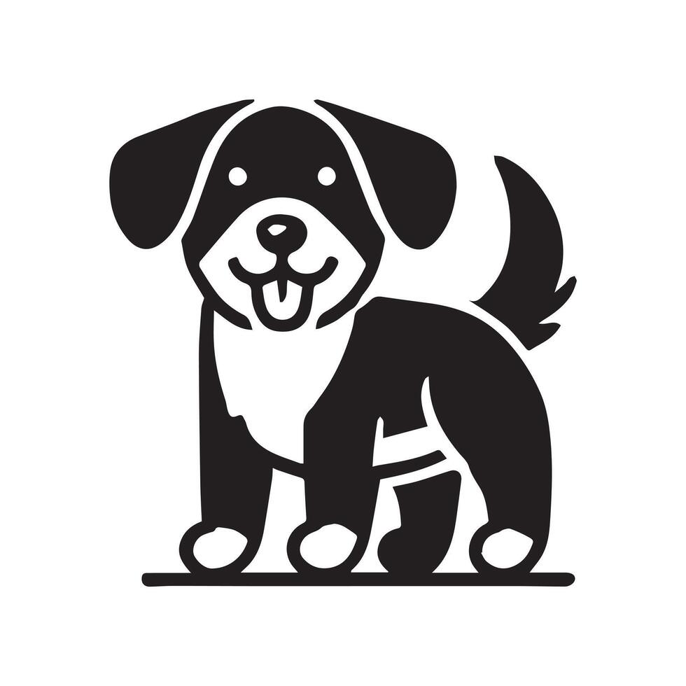 A bold, stylized silhouette of a dog vector