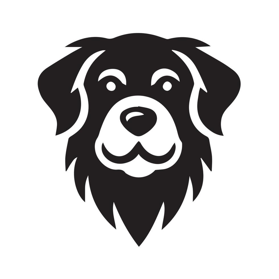 black and white cartoon illustration of a dog. vector