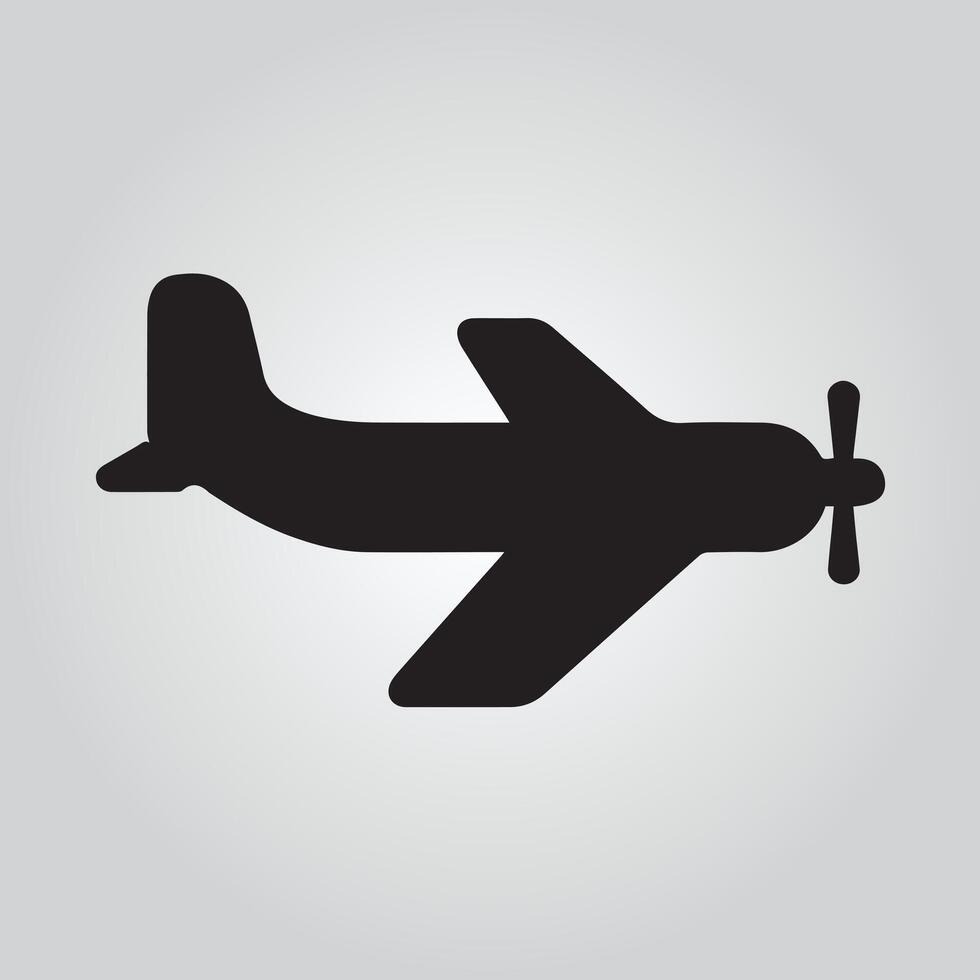 black silhouette of a commercial airplane. vector