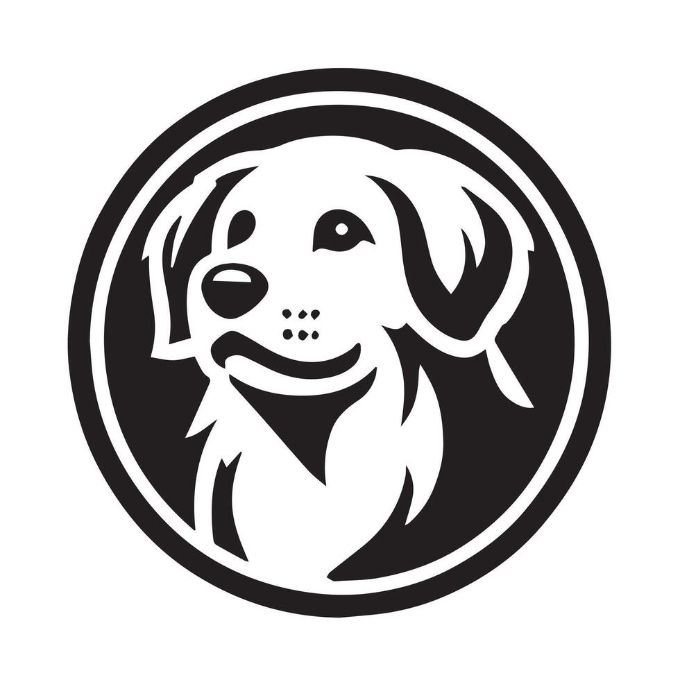happy-looking dog head vector