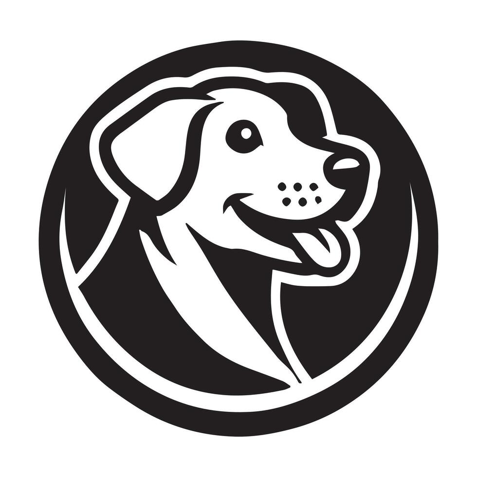 Friendly dogs in a circular icon design vector