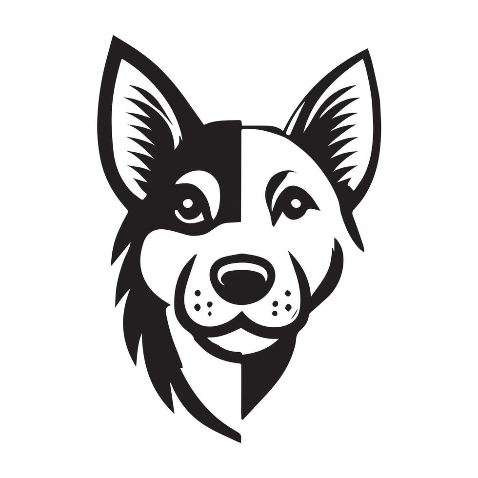 Happy Dog Head Illustration in Simple Style vector