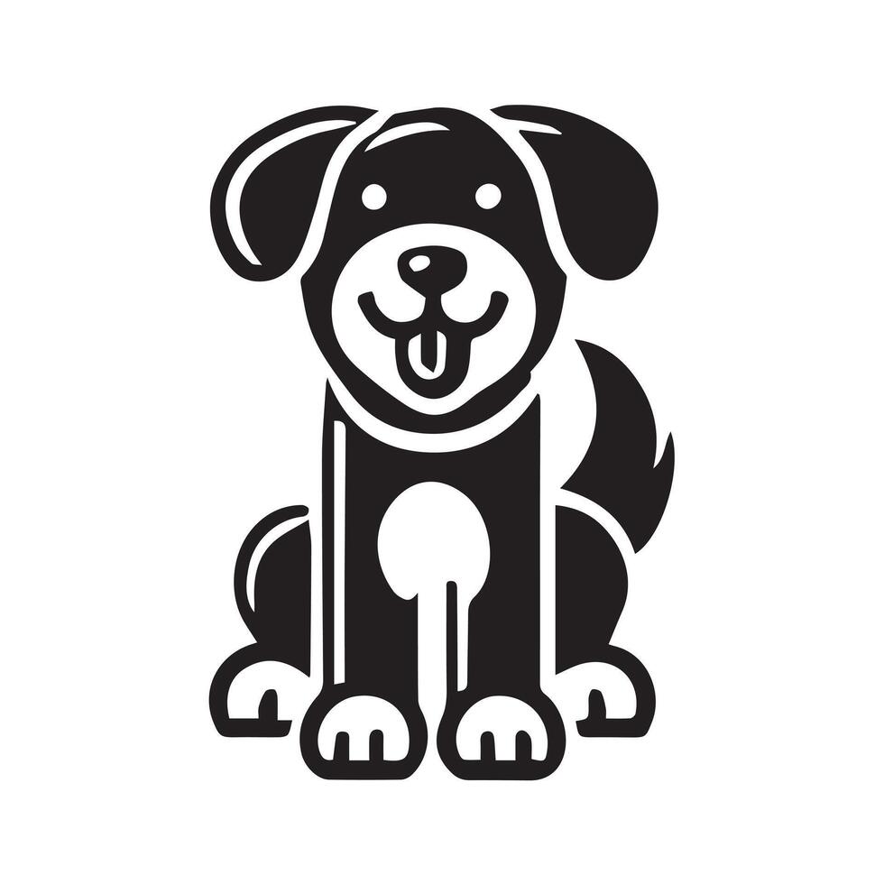 cartoon illustration of a dog's head and upper body logo vector