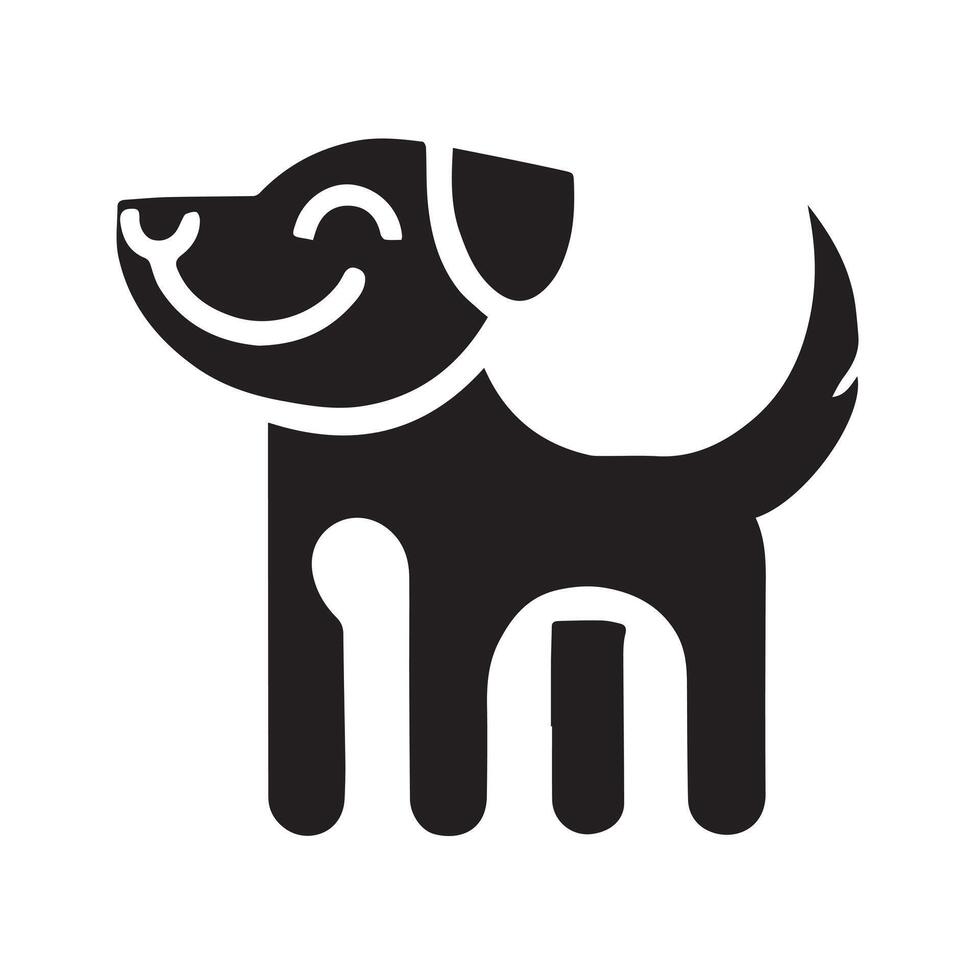 A black and white graphic of a dog's logo vector