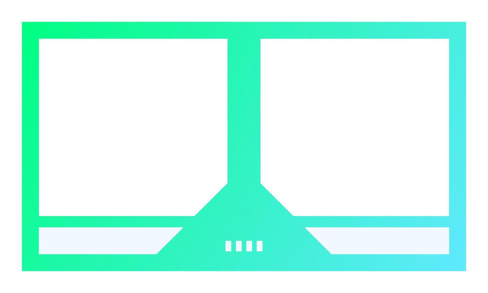Landscape frame for media player interface. Online stream futuristic technology style. vector