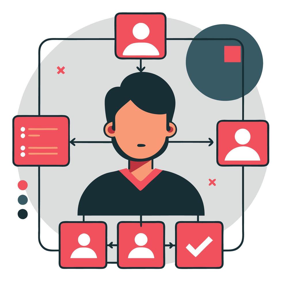 Illustrative Guide to the User's Journey through a Digital Concept vector