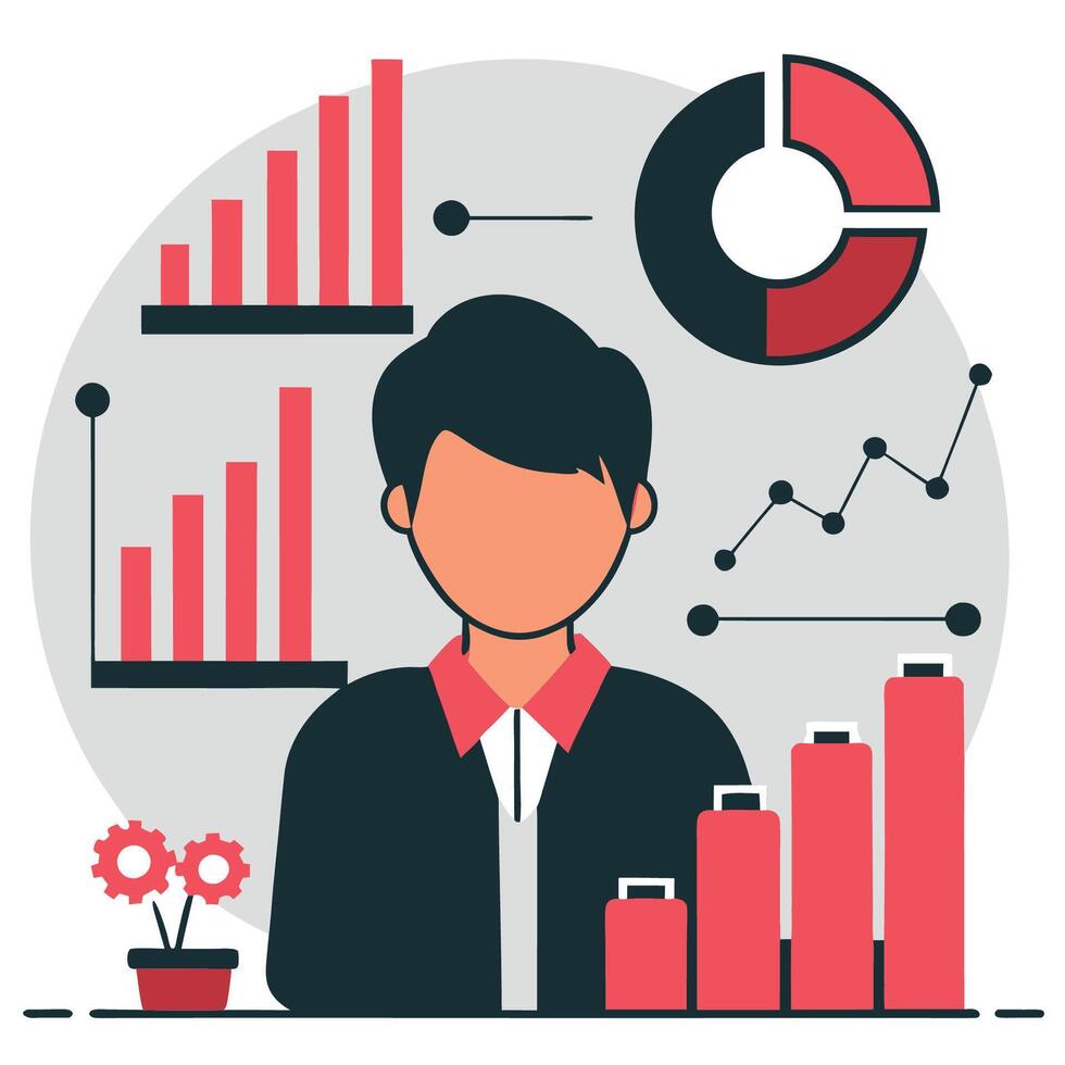 Conceptual Illustration of a Visual Data Revolutionizing Information Management vector