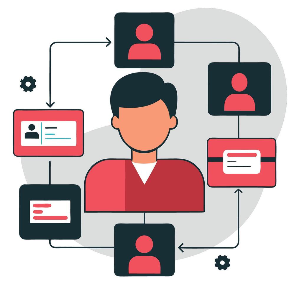 User Flow Concept Illustration Depicting User Journey and Path Optimization vector