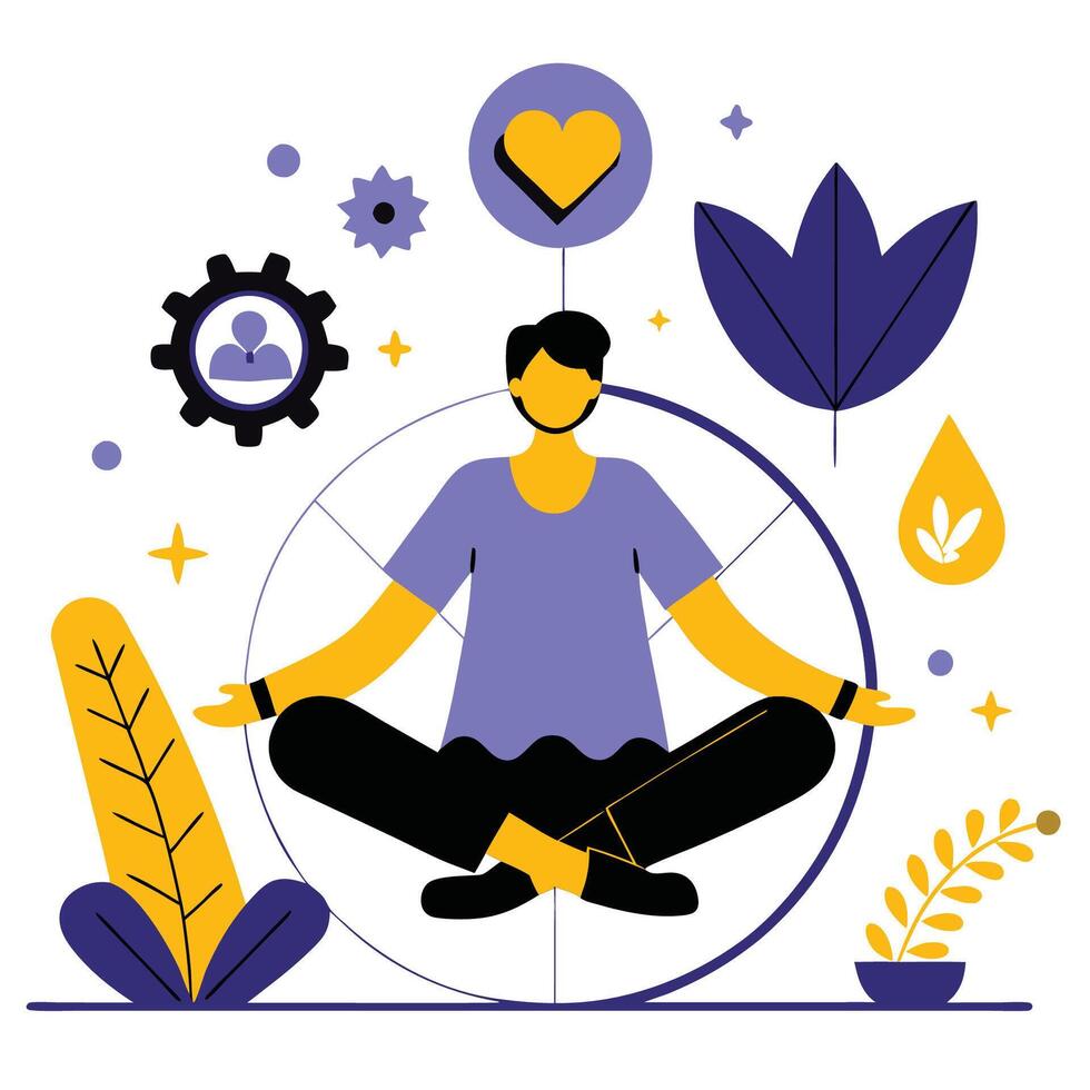 Vitality and Energy Flowing Through a Human Figure vector