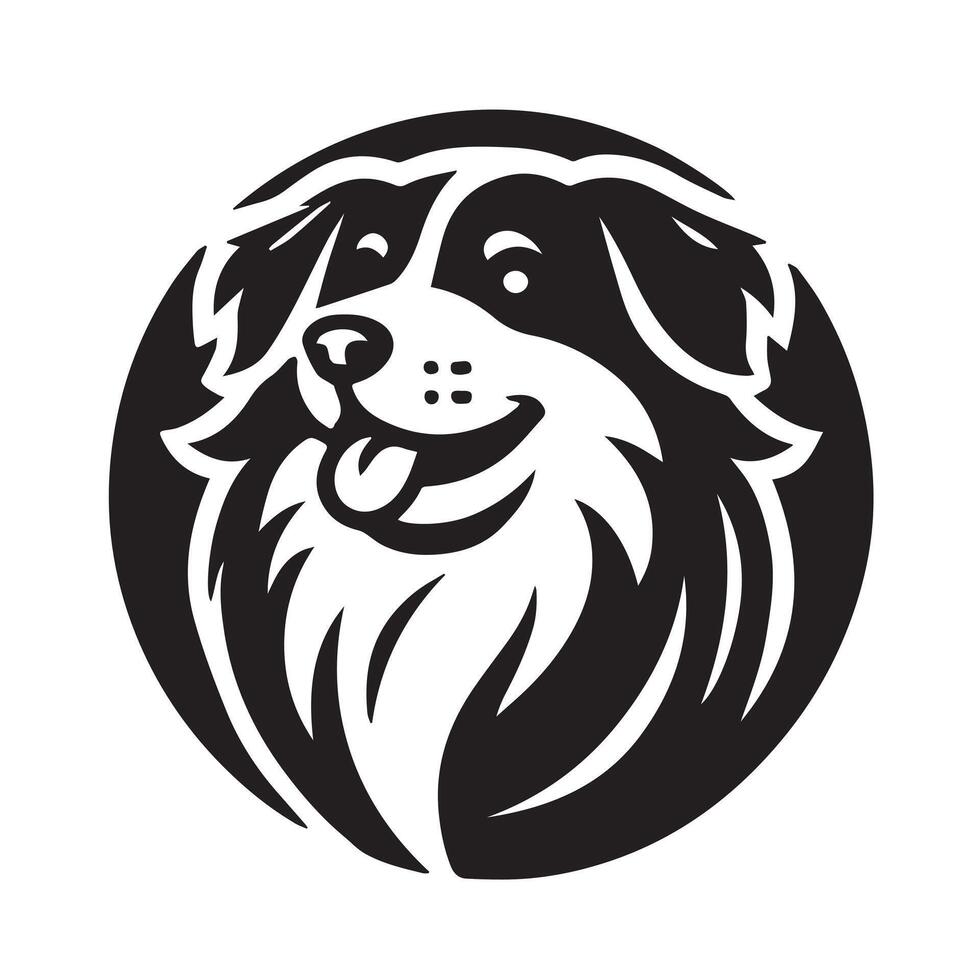 Happy Dog Icon in Solid Black Style logo vector