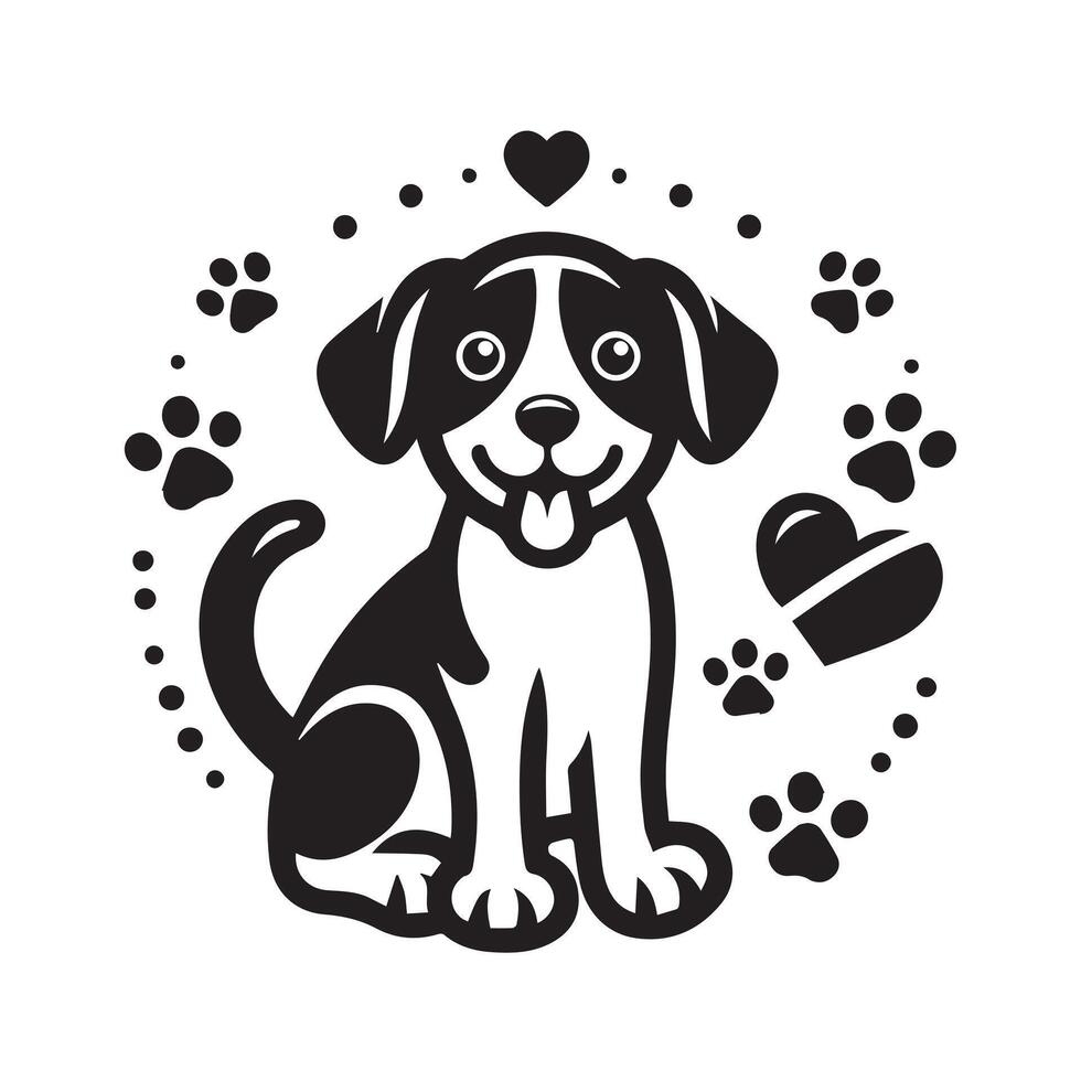 German Shepherd Head Illustration love vector