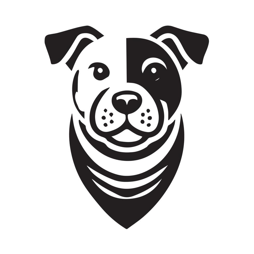 A playful, black and white illustration of a dog's head in profile view. vector