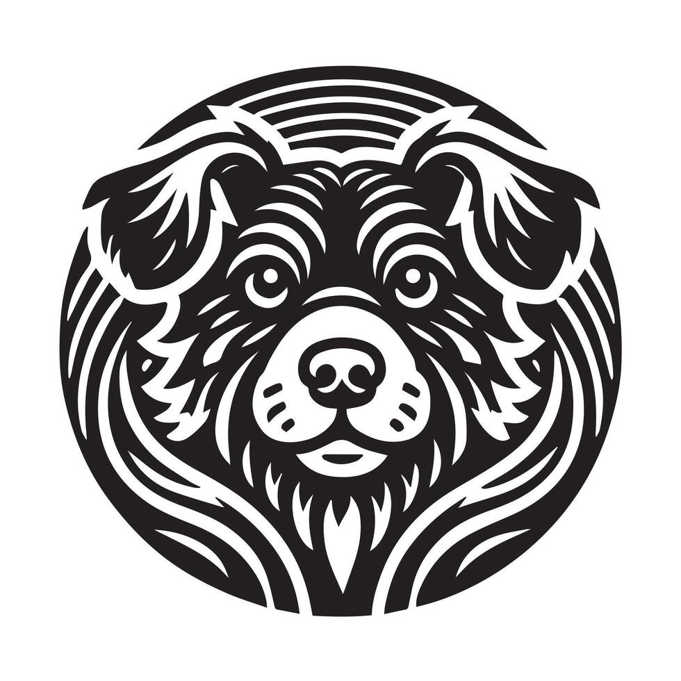 dog silhouette is depicted in a simple vector