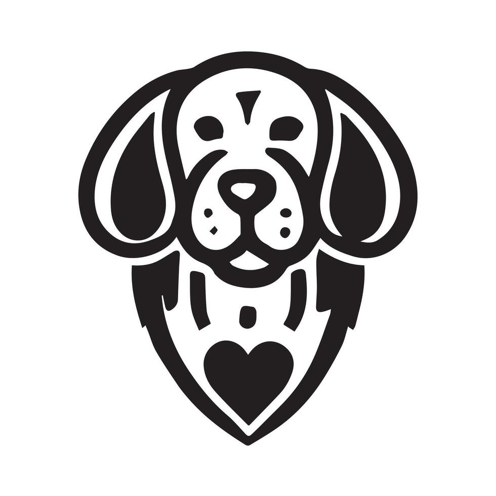 A stylized, black and white illustration of a German Shepherd dog's head logo vector