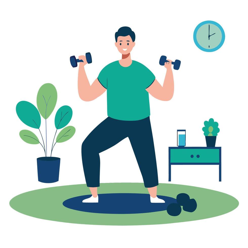Home Fitness Embracing the Freedom of Home-Based Workouts vector