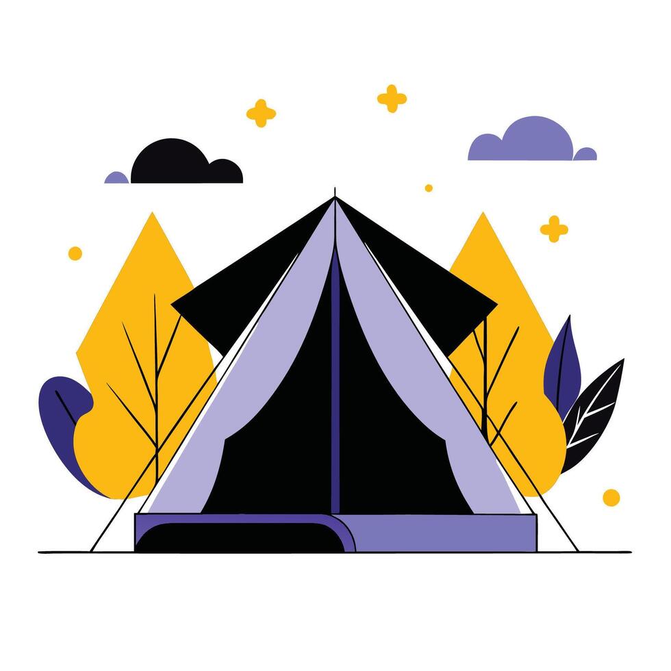 Conceptual Illustration of a Unique and Futuristic Tent Design vector