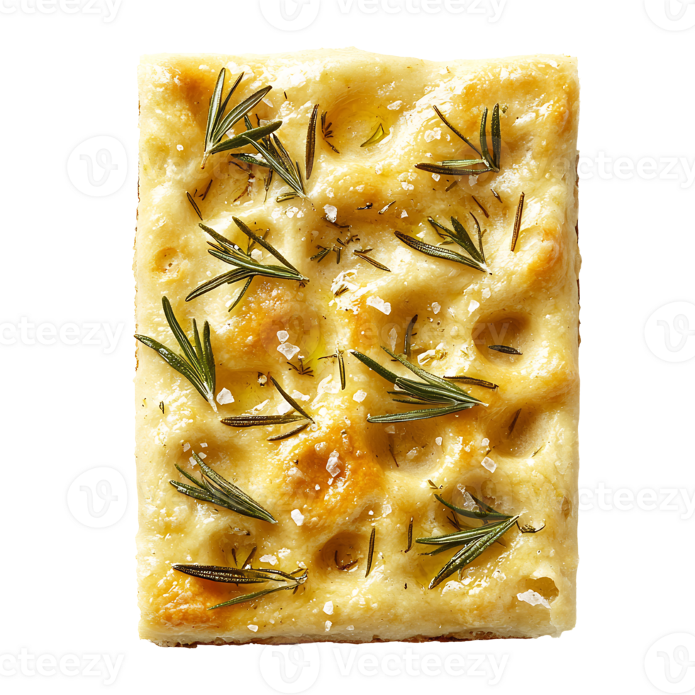 Rustic Rosemary Infused Flatbread Crackers with Distinctive Textures and Golden Hues on a Minimalist Background png