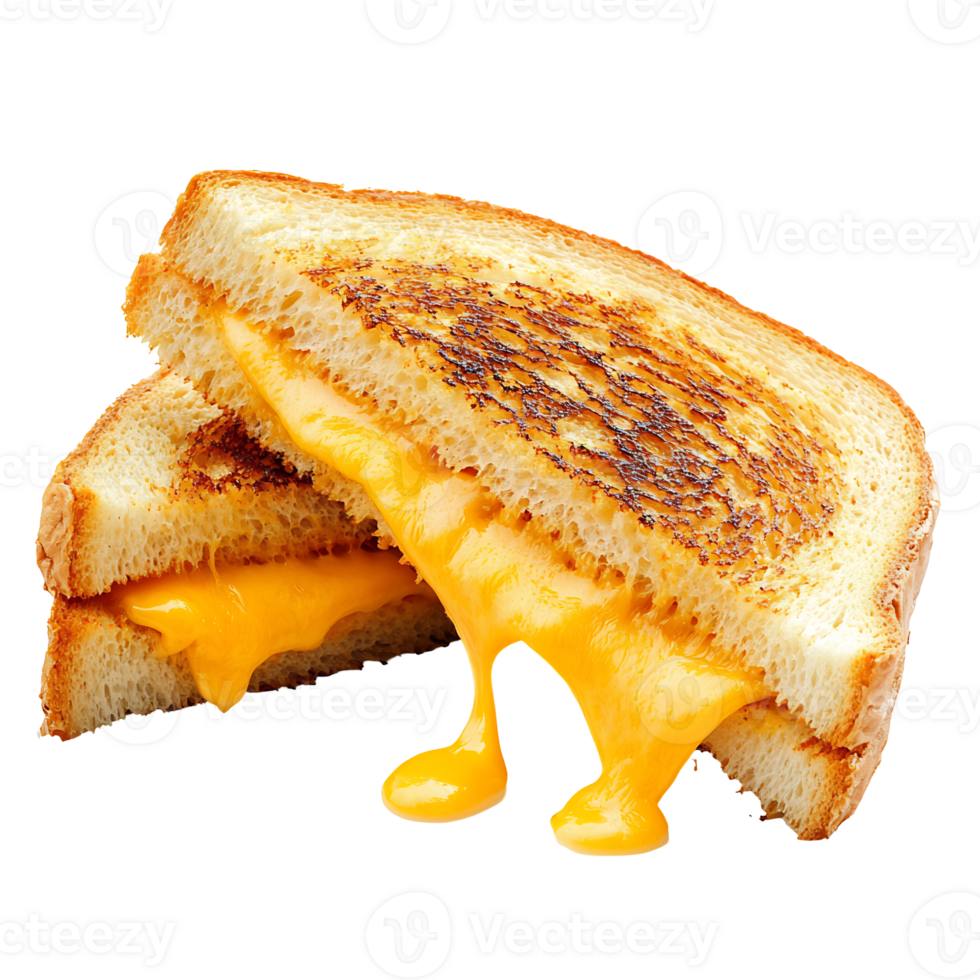 Mouthwatering Grilled Cheese Toast with Melted Cheddar and Dripping Egg Yolk png