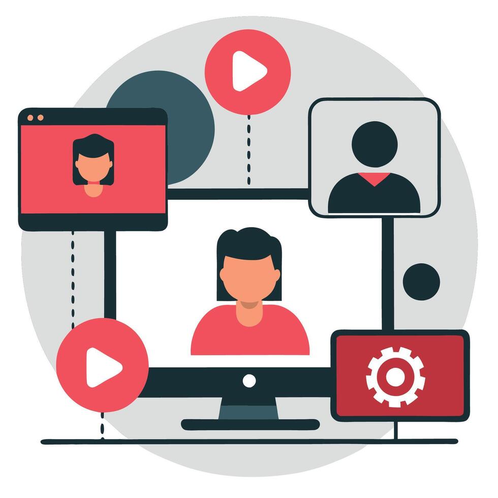 Conceptual Illustration of the Concept of Sharing on Social Media vector