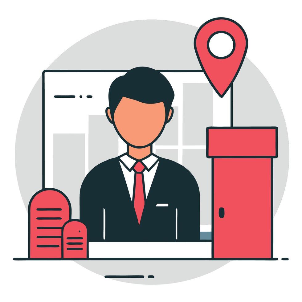 Illustrative Concept of a Job Vacancy in a Modern Office Setting vector