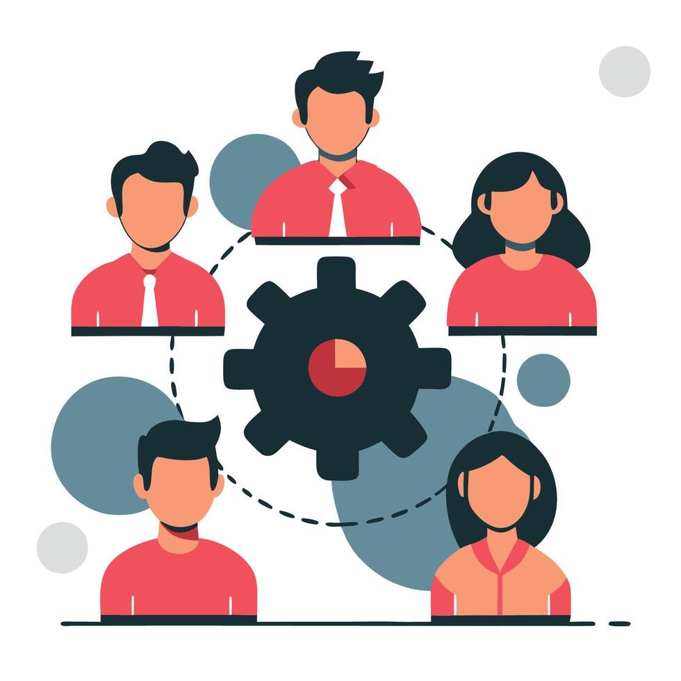 Collaborative Teamwork Concept Depicting Unity and Cooperation Among Colleagues vector