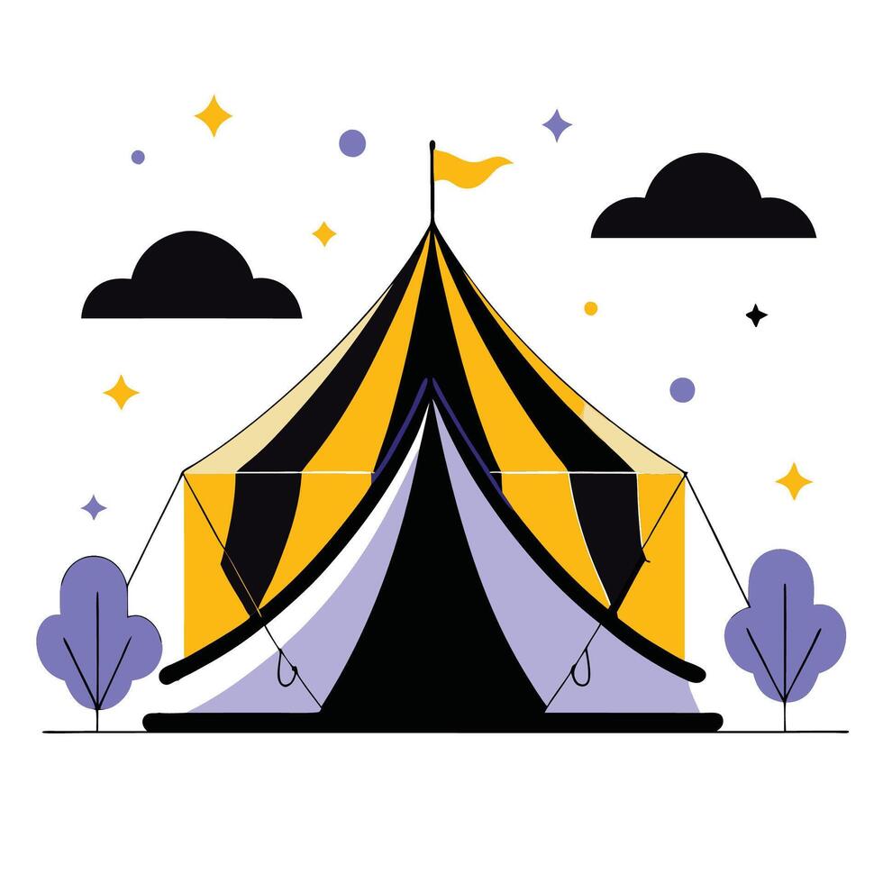 Modern Tent Design Innovative Concept for Glamping and Adventure vector