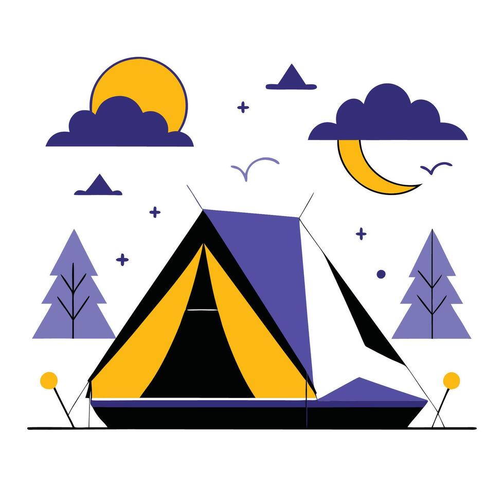 Visually Stunning Tent Concept Illustration for Outdoor Recreation Enthusiasts vector