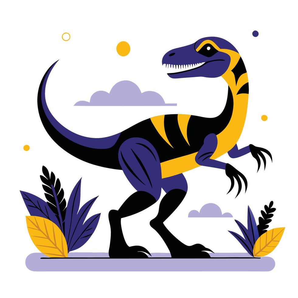 Concept Illustration of a Velociraptor Dinosaur with Detailed Features vector