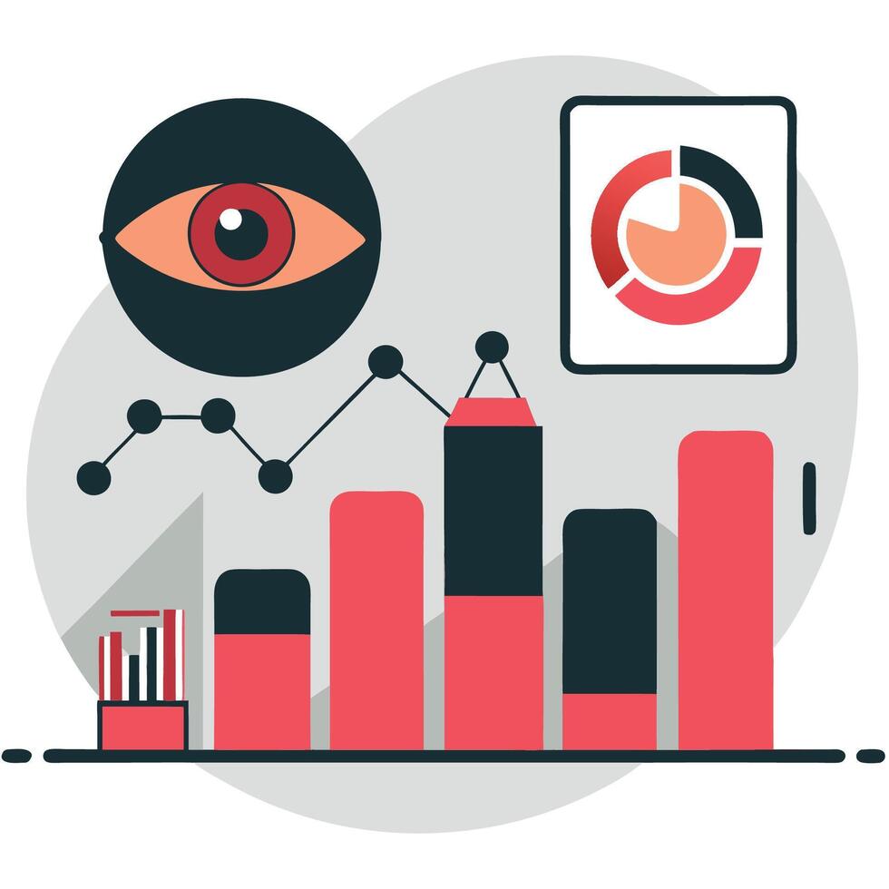 Visualizing Abstract Data Concepts with Creative Illustrations Number 5 vector