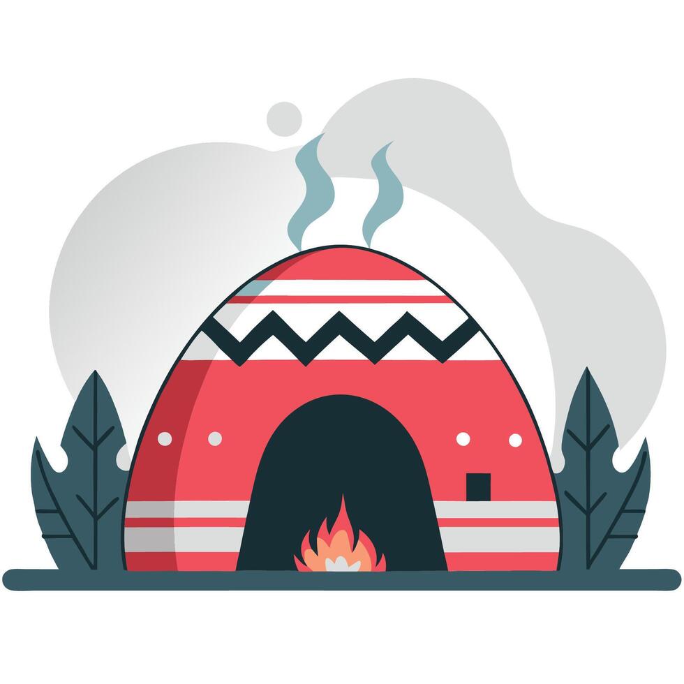 Intriguing Digital Illustration of a Unique Temazcal Concept vector