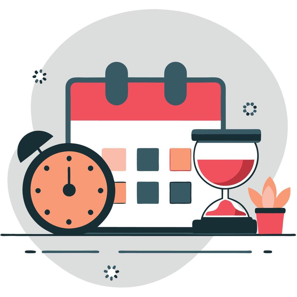 Visualizing the Concept of Efficient Time Management vector