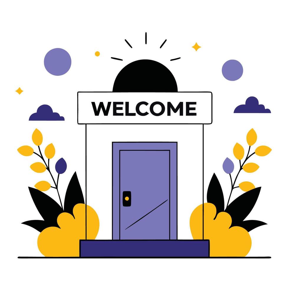 Warm and Welcoming Concept Illustration with Vibrant Colors and Inviting Elements vector