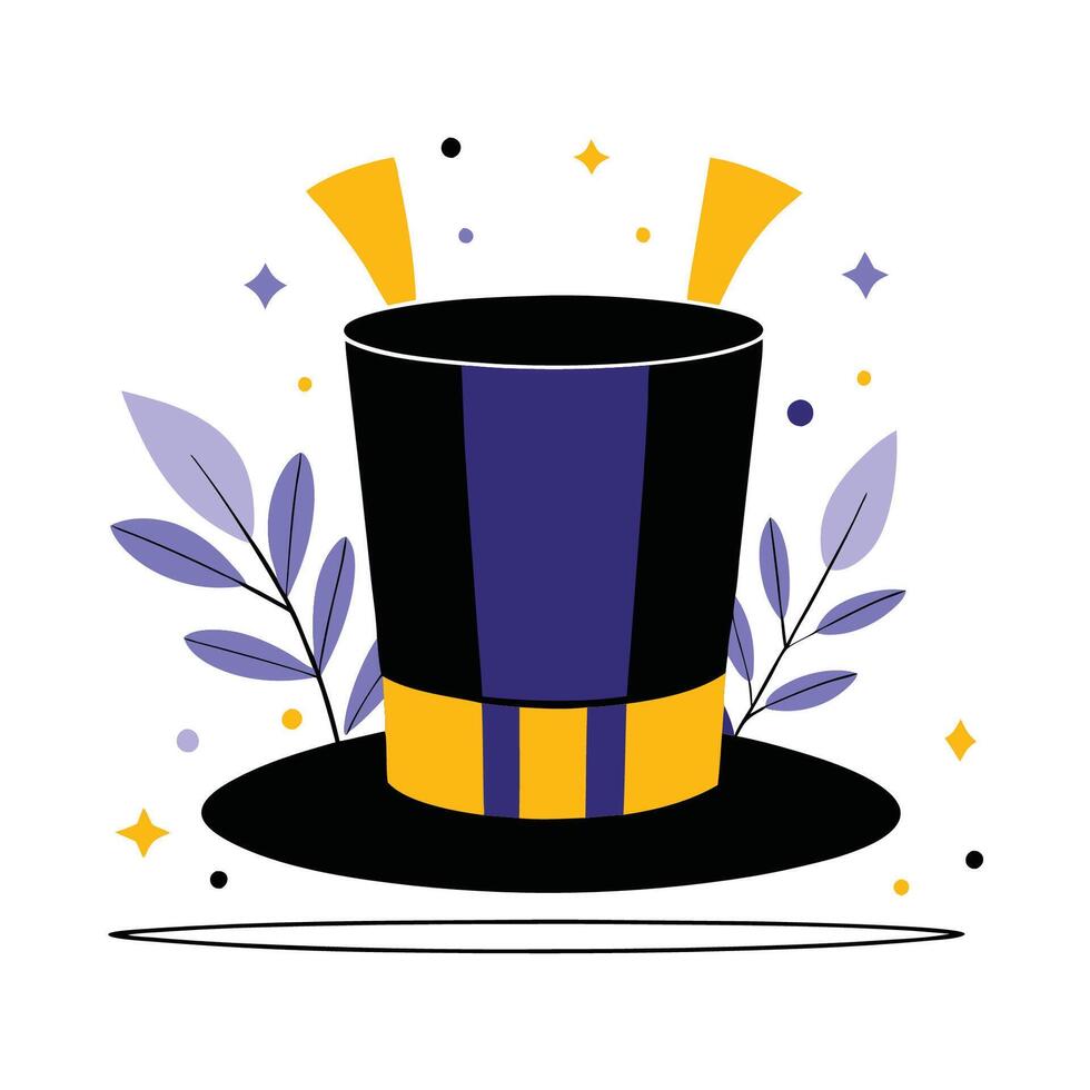 Conceptual Illustration of a Majestic Top Hat with Detailed Features vector