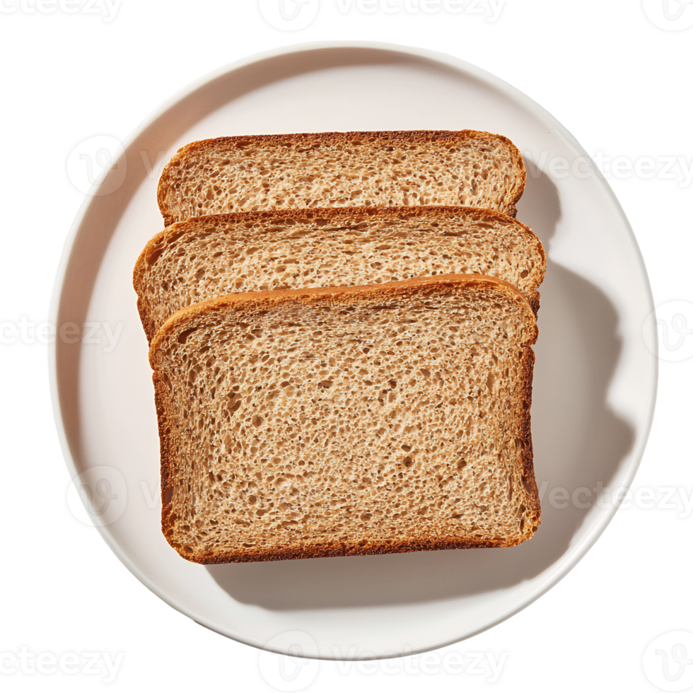 Freshly Baked Rustic Bread Slices on Plate with Minimalist Background png