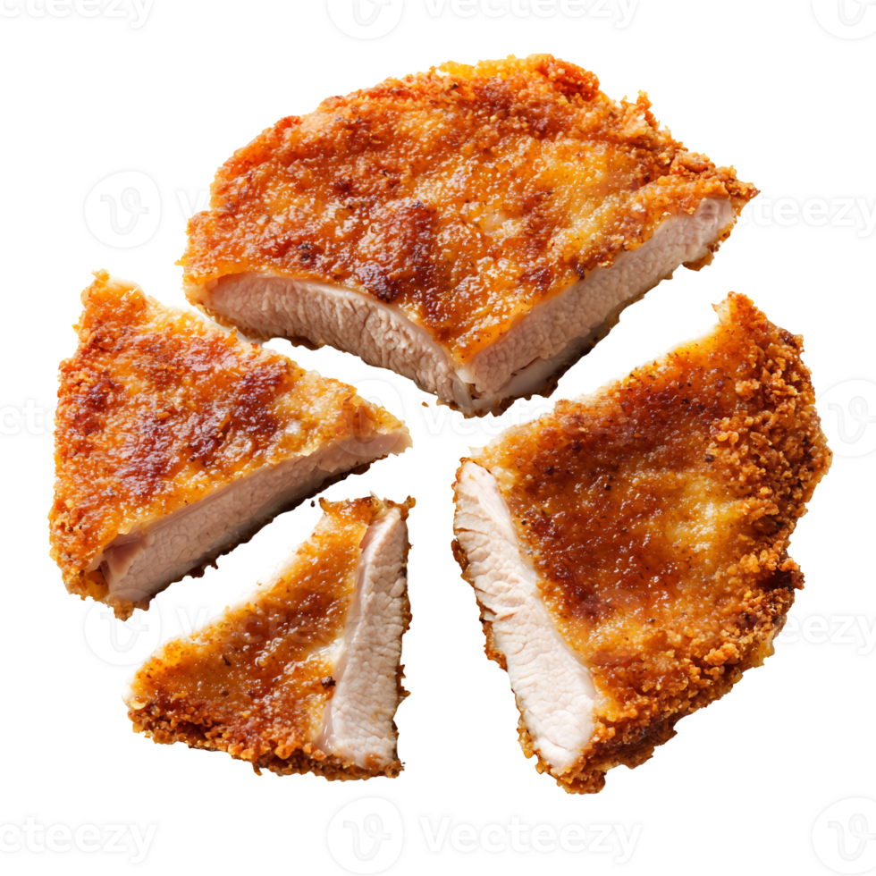 Crispy Golden Breaded Chicken Platter Served on Plate as Delicious Savory Meal png