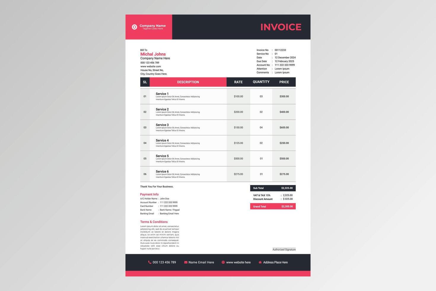 Minimalist Healthcare Invoice Design Template vector