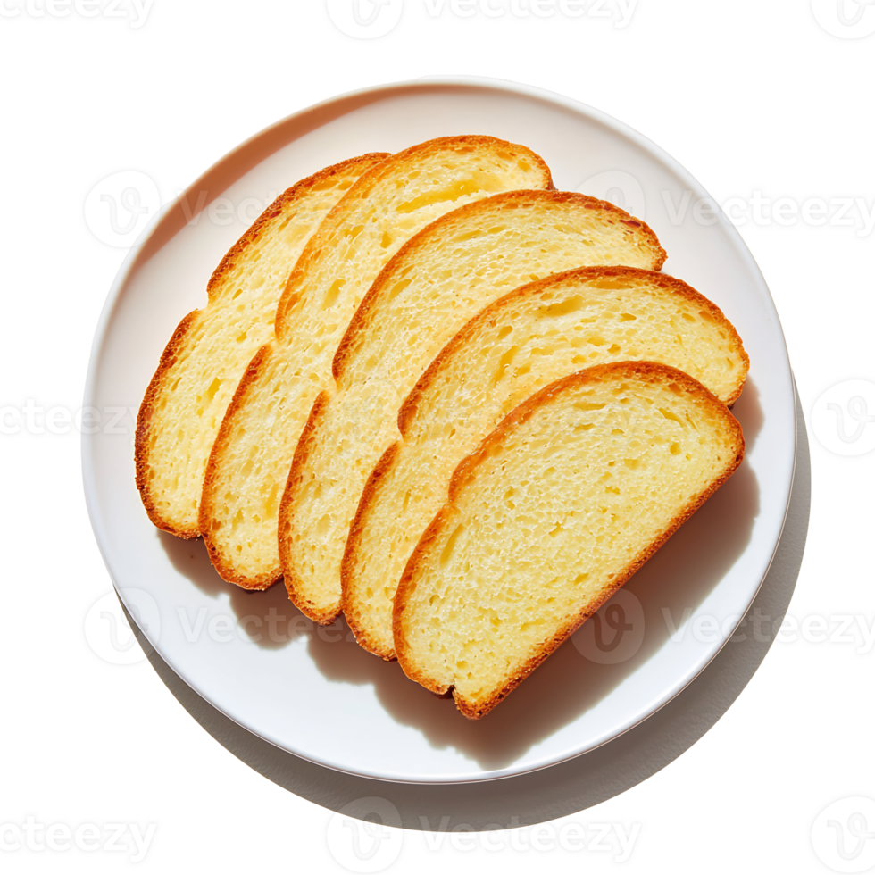 Freshly Baked Bread Slices on a White Plate Ready to Serve and Enjoy png