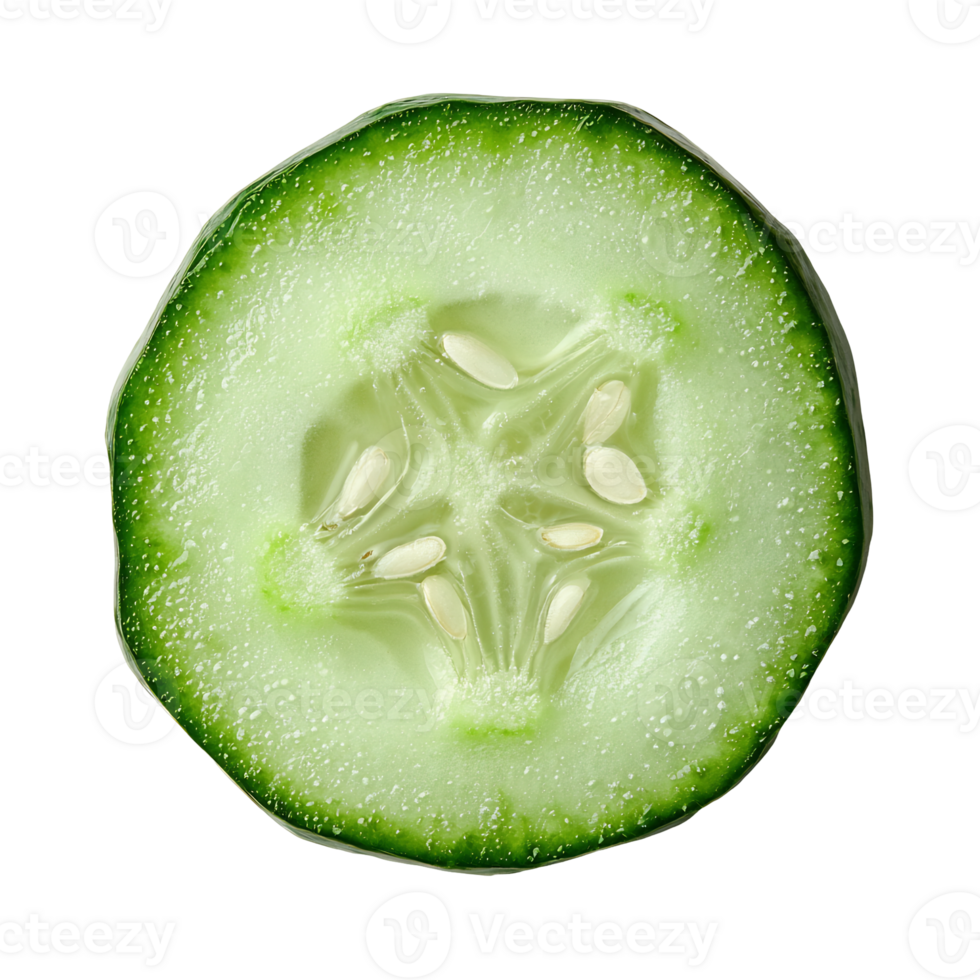 Close up of Sliced Green Cucumber with Distinct Texture and Pattern png