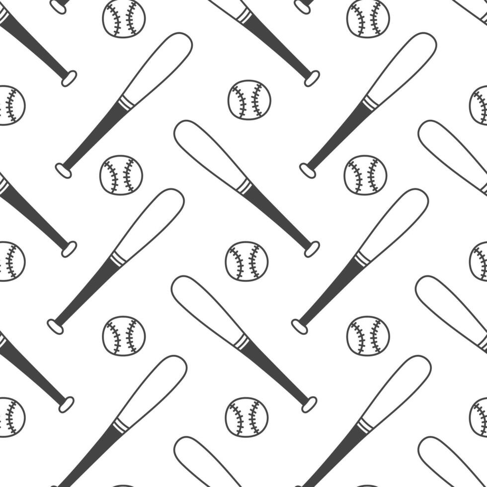 Baseball Bat and Ball Seamless Pattern vector