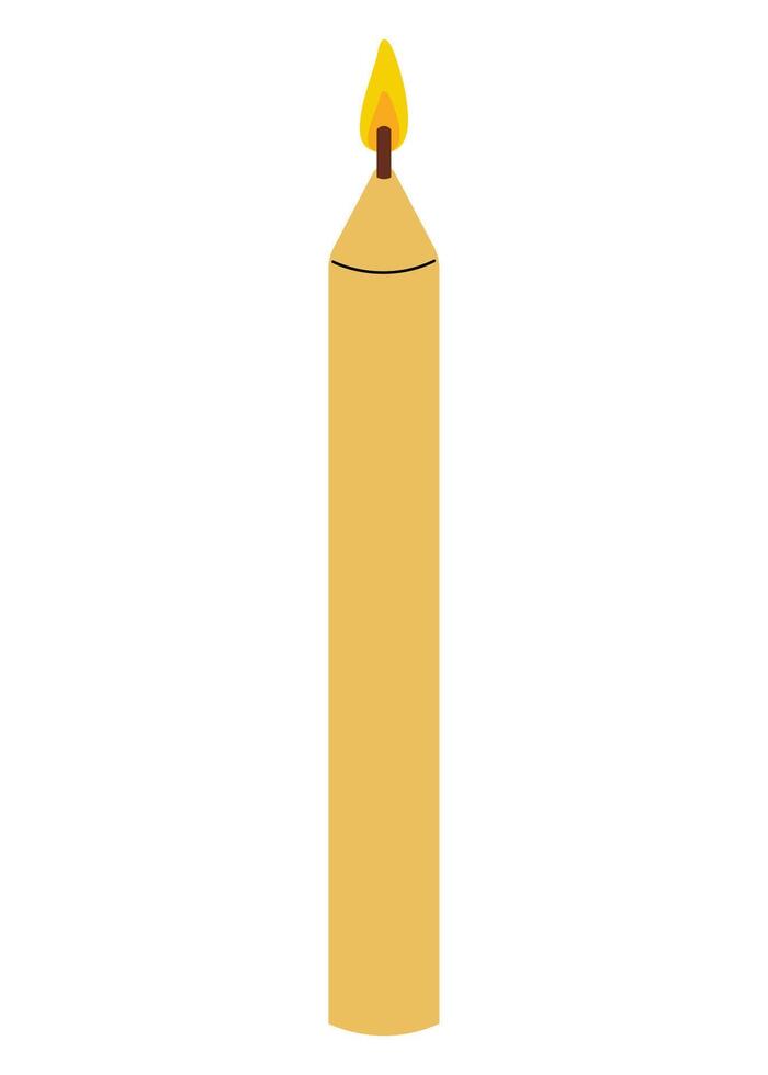 Candle burns brightly in a serene setting during a peaceful evening vector